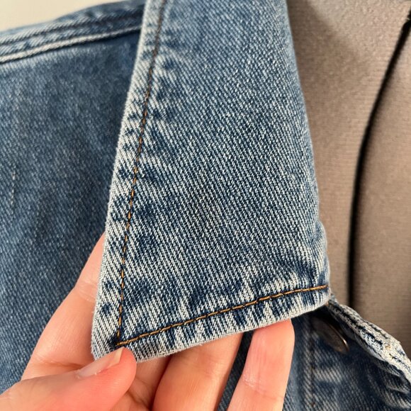 VTG Y2K Eddie Bauer Sz XL Men's Cotton Denim Trucker Style Jean Jacket - Picture 8 of 12